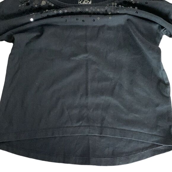 JUSTICE | Black Sequins Girls Long Sleeve Top T Shirt - Picture 8 of 9